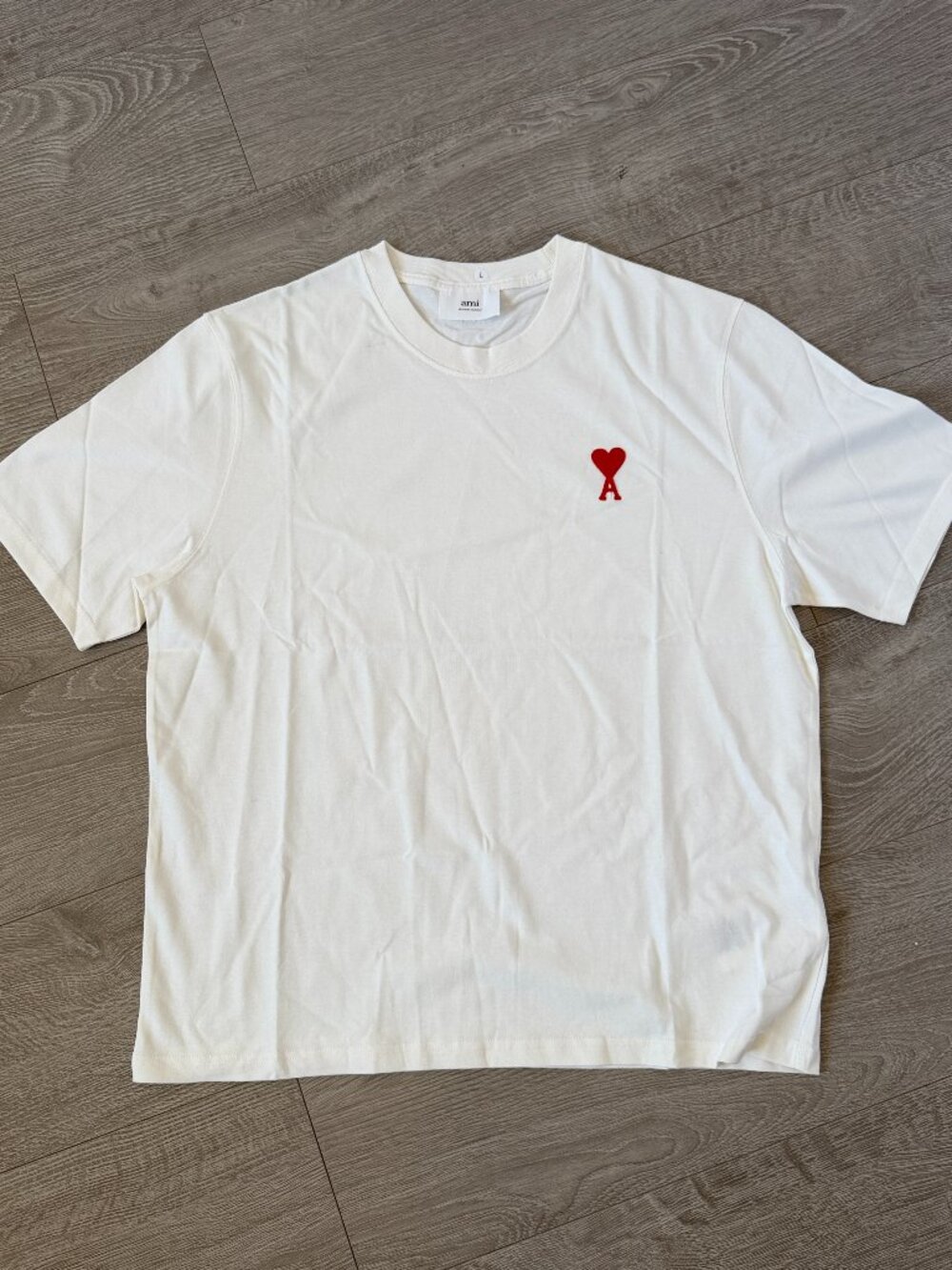 AMI Paris Alexandre Mattiussi White Ami de Coeur Heart Logo T-Shirt Men’s Size L